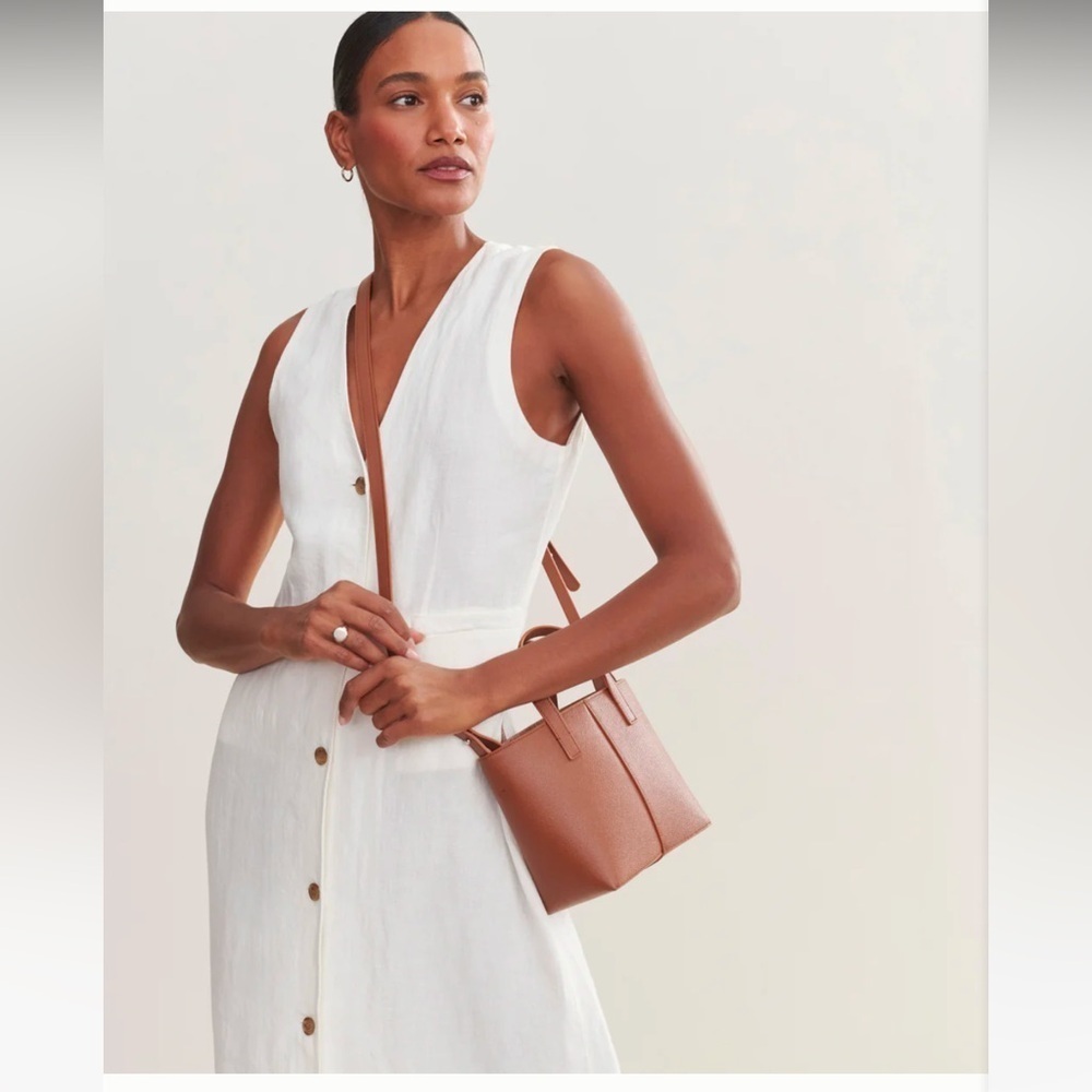 $695 NWT Jenni Kayne Mini Leather Tote Saddle Brown
